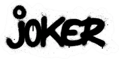 Graffiti Joker Word Sprayed In Black Sticker Die Cut Vinyl Decal