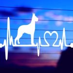 Great Dane Heartbeat vinyl die cut decal for cars trucks laptops windows