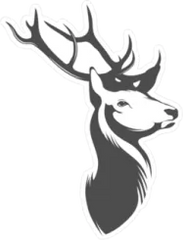Deer Head Sticker Die Cut Vinyl Decal