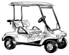 Hand Drawn Sketch Of Golf Cart In Black Sticker Die Cut Vinyl Decal