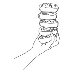 Hand Holding Stack Of Donuts Sticker Die Cut Vinyl Decal