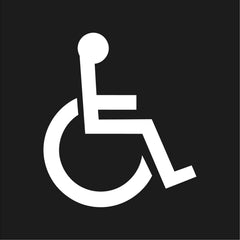 handicap wheelchair symbol vinyl decal white die cut sticker for vehicles windows laptops
