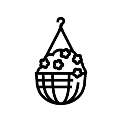 Hanging Potted Plant Transfer Sticker Die Cut Vinyl Decal