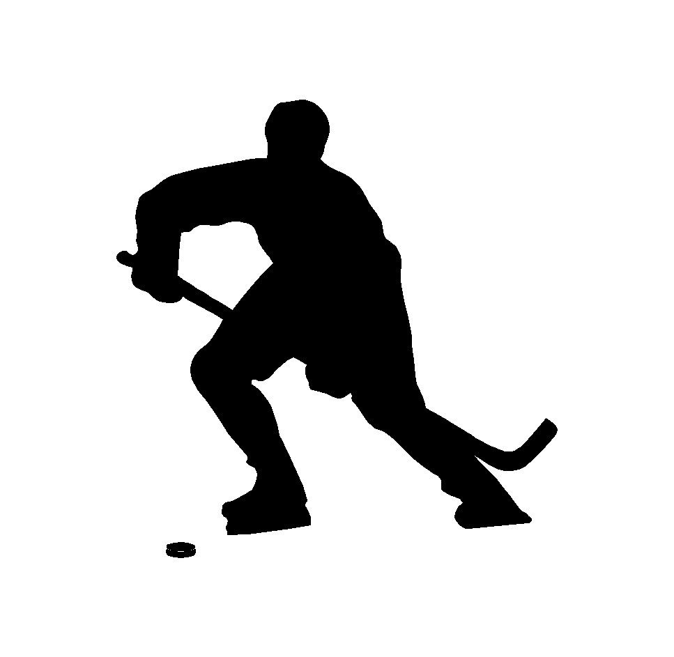 hockey‑player‑vinyl‑decal black die cut decal for vehicle windows laptops