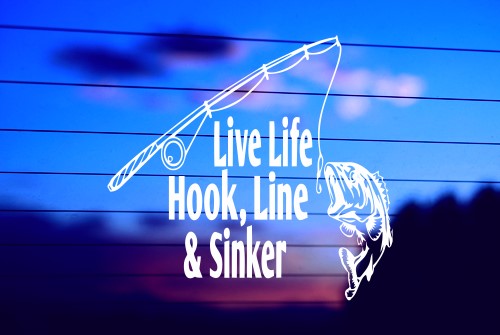 hook line sinker vinyl decal