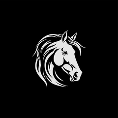 Black white horse logos Vectors Die Cut Vinyl Decal