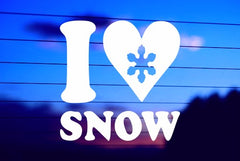 I love snow vinyl die cut decal on car window