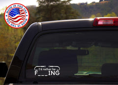 id rather be fishing vinyl decal white die cut fishing sticker for vehicles windows and laptops