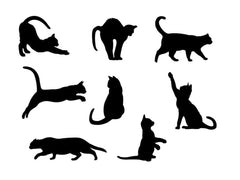 8 pack Cats Vinyl, Die Cut Vinyl Decal