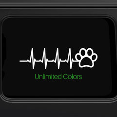 Pet Paw Heartbeat Vinyl Decal Die Cut Vinyl Decal