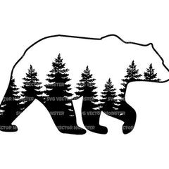 Bear Nature Die Cut Vinyl Decal