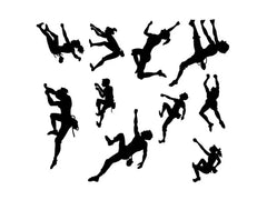 Pack Rock Climber Stick Figure Family Vinyl Bumper Decal| Die Cut Vinyl Decal