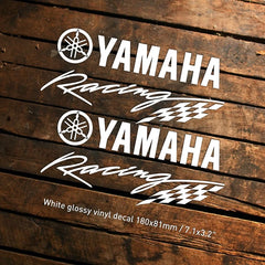 Yamaha Racing Flag Decal – Waterproof Vinyl Decal for Motorcycle, Car, or Laptop – Die Cut Racing Logo Decal Die Cut Vinyl Decal