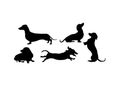 5 Pack Dachshund Vinyl Decal - Die Cut Vinyl Decal