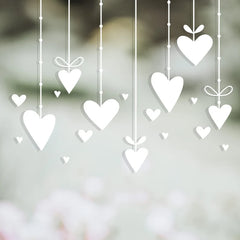 Hanging Love Hearts Valentines Day Decor | Die Cut Vinyl Decal