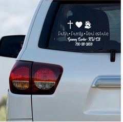 Real Estate Agent Car Decal | Die Cut Vinyl Decal