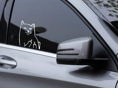 cat middle finger car decal | Die Cut Vinyl Decal