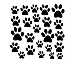 Dog Paws 24 pieces different sizes Sticker Die Cut Vinyl Decal