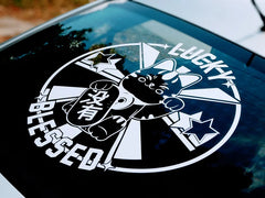 Lucky & Blessed Windshield Rear Window Decal | Die Cut Vinyl Decal