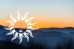 Sun Face Vinyl Decal - Die Cut Vinyl Decal