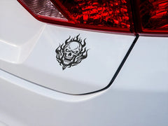 Flaming Skull Vinyl Decal | Die Cut Vinyl Decal