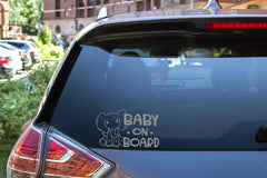 Baby On Board Car Decal - Elephant - Vinyl Cut Sticker for Vehicles or Home Windows Die Cut Vinyl Decal