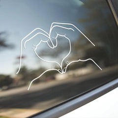 BIBABLYKE Pack Of 6 Crystal Heart Car Stickers Adhesive Interior Decors | Die Cut Vinyl Decal/ Bumper For Windows, Cars, Trucks, Laptops, Etc.