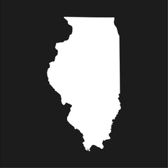 illinois‑state‑outline‑vinyl‑sticker white die cut decal for vehicle windows laptops