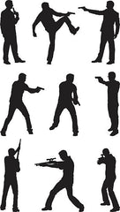 Male silhouettes with hand guns Die Cut Vinyl Decal