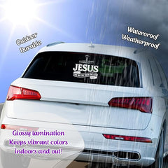 jesus way truth life premium vinyl decal white die cut Christian faith cross sticker for vehicles and laptops
