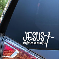 jesus always essential vinyl decal black die cut faith sticker for cars trucks windows laptops