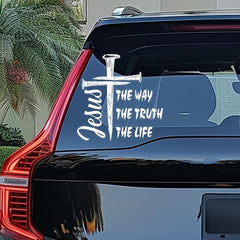 jesus the way truth life vinyl decal black die cut inspirational Christian sticker for cars trucks windows laptops