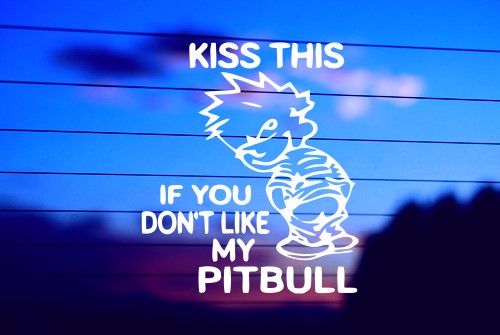 kiss this pitbull vinyl decal