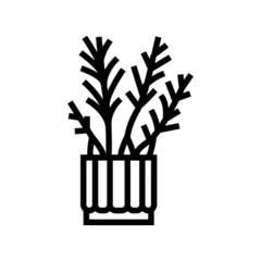Line Art of a Potted Plant Transfer Sticker Die Cut Vinyl Decal