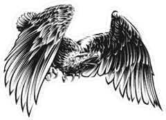 Majestic Black and White Eagle Sticker Die Cut Vinyl Decal