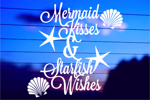 mermaid-kisses-starfish-wishes-vinyl-car-decal-die-cut-sticker