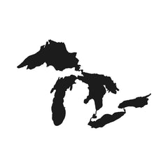 michigan‑great‑lakes‑vinyl‑sticker black die cut decal for vehicle windows laptops