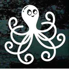 Octopus Cartoon Decals | Die Cut Vinyl Decal
