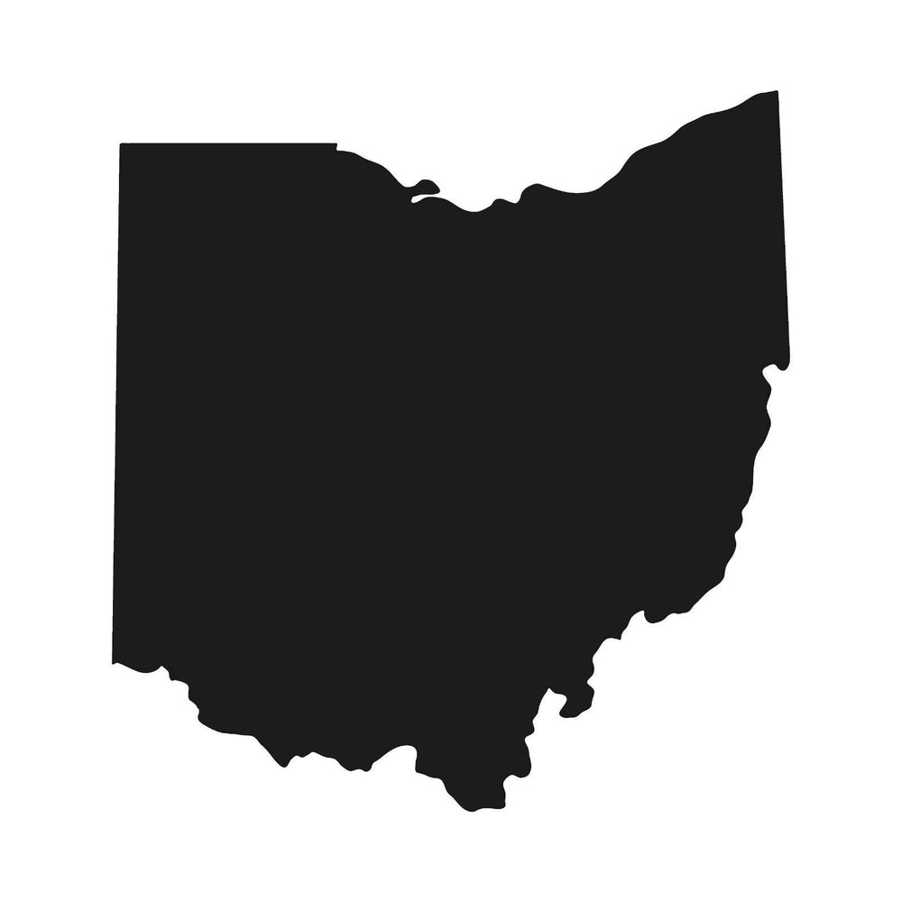 ohio‑state‑outline‑vinyl‑sticker black die cut decal for vehicle windows laptops