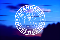 paranormal investigator vinyl decal on car window
