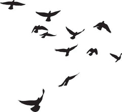 Pigeons Flying Silhouettes Die Cut Vinyl Decal