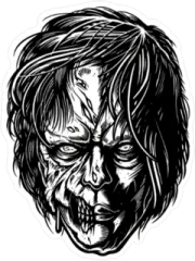 Realistic Zombie Black Illustration Sticker Die Cut Vinyl Decal