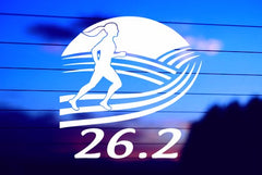Running 26.2 marathon vinyl die cut decal for cars, trucks, windows, and laptops