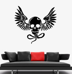 Wall Decal Skull Skeleton Wings Snake MonsterDie Cut Vinyl Decal