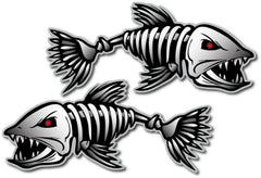 SKELETON FISH Die Cut Vinyl Decal