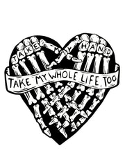 Skeleton Hands Die Cut Vinyl Decal