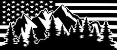 USA American Mountains Outdoors Die Cut Vinyl Decal