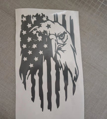USA Flag Eagle Distressed decal sticker vinyl graphic American car truck window, Trucks, Laptops, Etc.