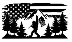 Patriot Bigfoot Die Cut Vinyl Decal