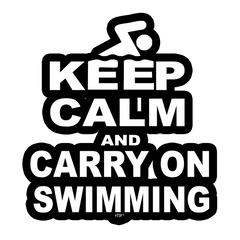 Keep calm and carry on swimming Die Cut Vinyl Decal